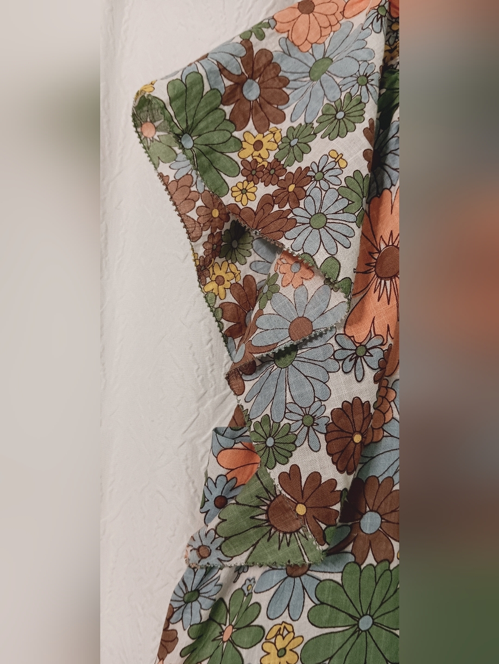 Floral Tiered Sundress in Peach, Sage & Sky Blue - Picture 3 of 9